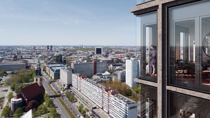 Visualisierung des Projekts MYND am Alexanderplatz. (Quelle: SIGNA Real Estate)