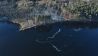 Gefroren ist das Wasser des Trepliner Sees (Luftaufnahme mit einer Drohne).