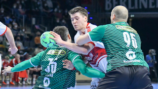 Die Füchse Berlin in der Handball-Bundesliga gegen die MT Melsungen. / imago images/Jan Huebner