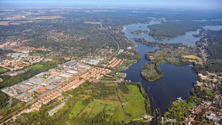 Luftaufnahme der Stadt Wildau im Landkreis Dahme-Spreewald. (Quelle: Soeren Stache/dpa)