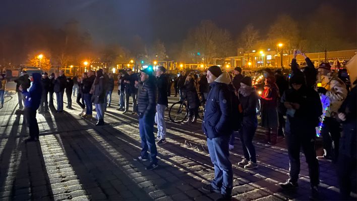 Demonstration am 31.01.2022 in Wandlitz. (Quelle: rbb/Sabine Tzitschke))