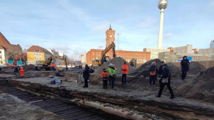 Ausgrabungen am Molkenmarkt in Berlin Mitte. (Quelle: rbb/Höppner)