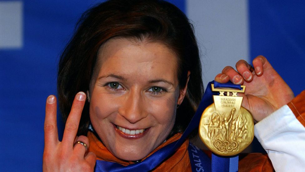 Bei den Olympischen Winterspielen 2002 in Salt Lake City holte Pechstein doppelt Gold (Imago images/Sven Simon)