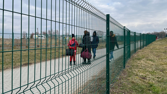 Am 27.02.2022 in der Nähe des polnisch-ukrainischen Grenzübergangs Medyka. (Quelle: rbb|24/Schwiesau)