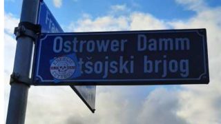 Ostrower Damm Staßenschild. (Quelle: Kerstin Leonhardt)