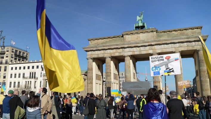 Demonstration gegen den Krieg in der Ukraine am 27. März 2022 in Berlin (Quelle: Abendschau/rbb)