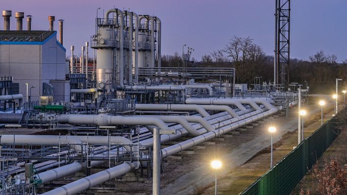 Anlagen der Erdgasverdichterstation Mallnow der Gascade Gastransport GmbH am 08.03.2022. (Quelle: dpa/Patrick Pleul)