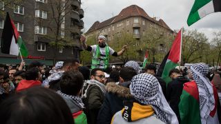 Pro-palästinensiche Demonstration in Berlin am 22.04.2022. (Quelle: dpa/Michael Kuenne)