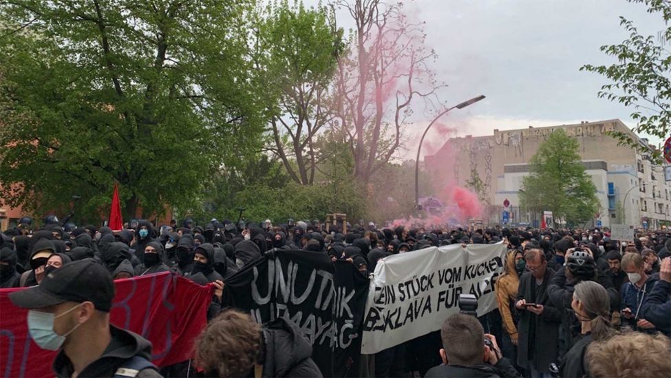 Demonstration in Kreuzberg (Quelle: rbb/Hasan Gökkaya)