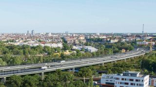 Ersatzneubau der Rudolf-Wissell-Brücke im Zuge der Berliner Stadtautobahn A 100 und den Umbau des Autobahndreiecks Charlottenburg. (Quelle: DEGES)