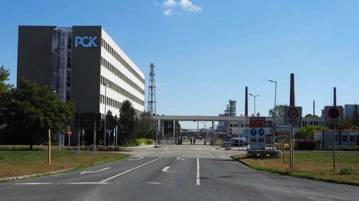 Archivbild: PCK-Raffinerie in Schwedt (Uckermark). (Quelle: dpa/F. Bründel)