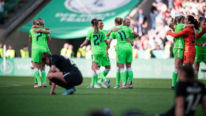 Turbine Potsdam unterliegt im DFB-Pokalfinale dem VfL Wolfsburg mit 0:4. (Foto: picture alliance/dpa)