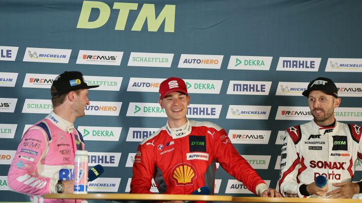 Das Siegerpodest vom DTM-Rennen am Lausitzring (imago images/Thomas Pakusch)