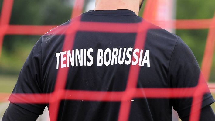Ein Spieler von Tennis Borussia während eines Trainings. Quelle: imago images/opokupix