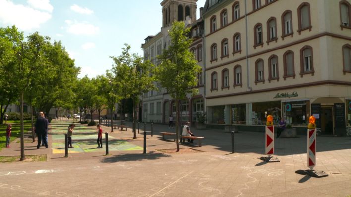 Ansicht auf den Mathildenplatz in Offenbach. (Quelle:rbb)