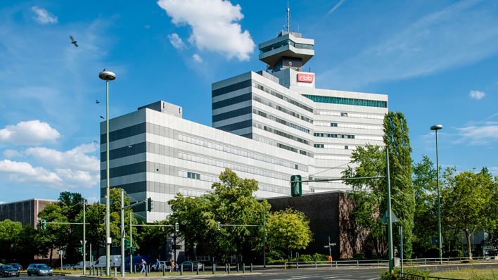Fernsehzentrum und Haus des Rundfunks Fernsehzentrum (FSZ) und das Haus des Rundfunks (HdR) des Rundfunk Berlin-Brandenburg (rbb) in Berlin. (Quelle: rbb/Gundula Krause)