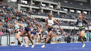 Der 100-Meter-Einlauf der Frauen beim Istaf 2021. / imago images/Beautiful Sports