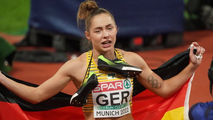 Die Berliner Sprint-Europameisterin Gina Lückenkemper. / imago images / Chai v.d. Laage
