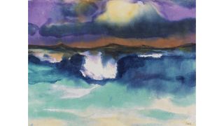 Emil Nolde, Sturzwelle unter violettem Himmel 1930 Watercolour on Japan paper (Quelle: Nolde Stiftung Seebüll/Galerie Bastian Berlin)