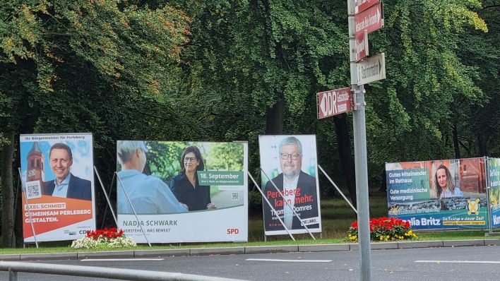 Wahlplakate in Perleberg (Quelle: rbb)