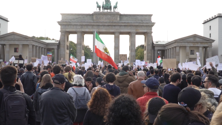 Demo am Brandenburger Tor am 25.09.2022 (Quelle: rbb)