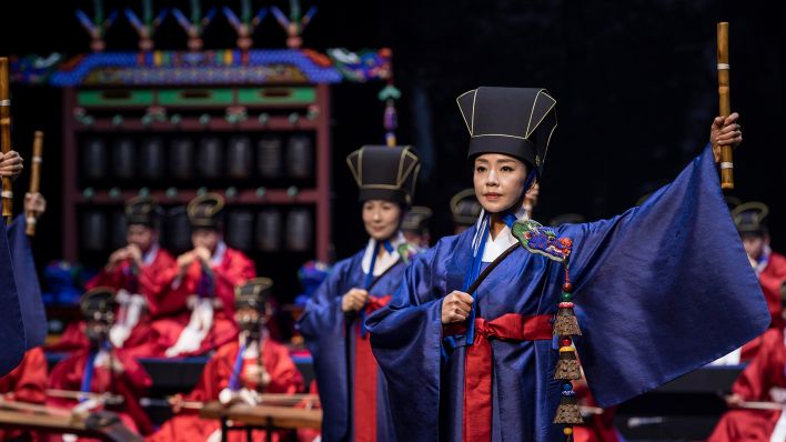 600 Jahre alte königliche Ahnenzeremonie, die das National Gugag Center Seoul präsentiert. (Quelle: National Gugak Center Seoul)