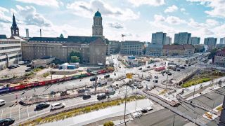 Ansicht des Molkenmarkts in Berlins historischer Mitte und seiner Grossbaustelle.(Quelle:imago/P.Meiflner)