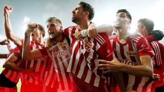 Union-Spieler jubeln nach dem Siegtreffer gegen Malmö (Quelle: IMAGO / Contrast)