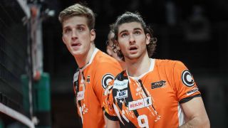 Saso Stalekar und Timothee Carle von den BR Volleys (Bild: IMAGO/Fotostand)