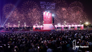 In Doha wird das Fan Fest anlässlich der Fußball-Weltmeisterschaft in Katar eröffnet. Quelle: imago images/Agencia MexSport