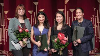 Die Preisträgerinnen 2022: Annalena Hänsel, Ketevan Chuntishvili, Thi My Linh Nguyen , Dr. phil. Clara Rellensmann. (Quelle: Marlies Kross)