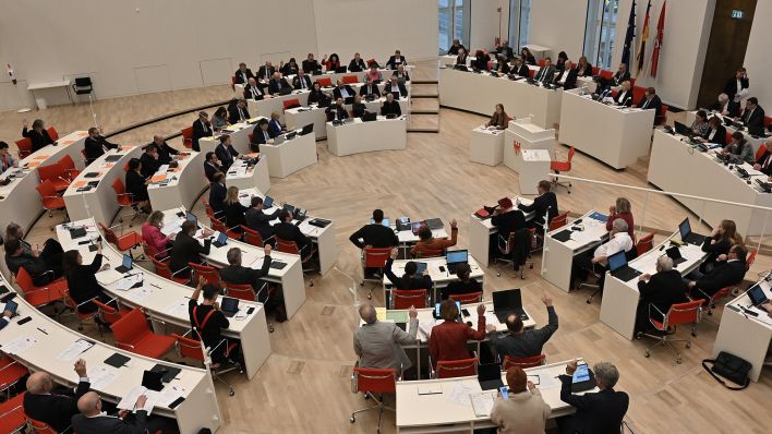 Im Landtag in Potsdam halten die Abgeordneten am 16.11.2022 eine Sitzung ab (Quelle: dpa/Bernd Settnik)