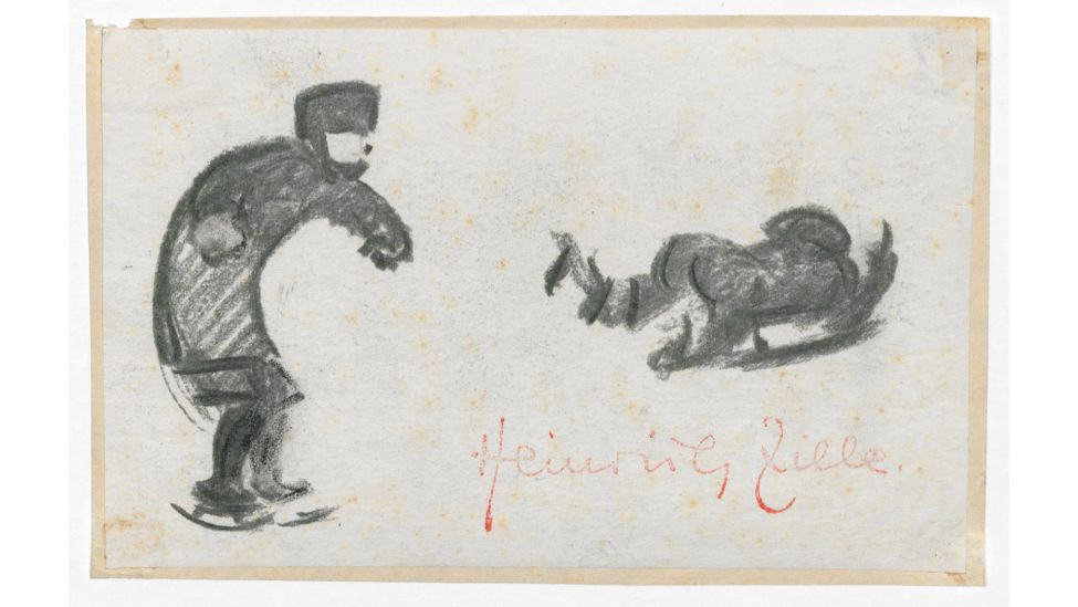 Winterfreuden, um 1912, Heinrich Zille. Schwarze Kreide, Kohle auf Papier, 17,8 cm × 11,1 cm. Inv. Nr. VII 74/82 W, Berlin, Stadtmuseum Berlin. (Quelle: dpa/akg-images)