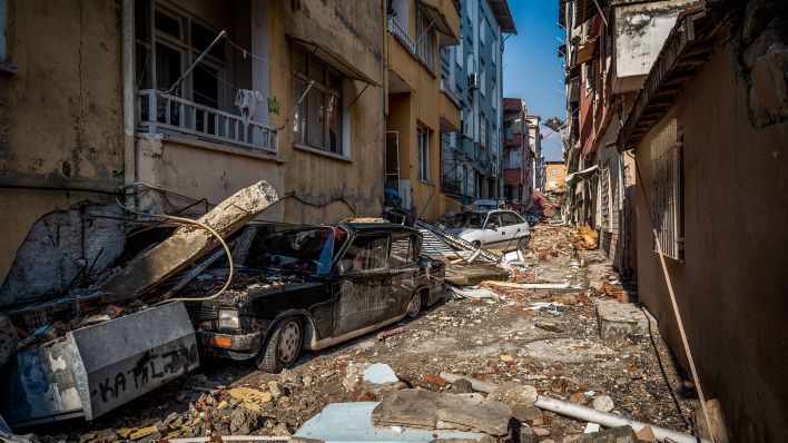 Zerstörung nach dem Erdbeben im türkischen Hatay. Bild: imago images/NurPhoto