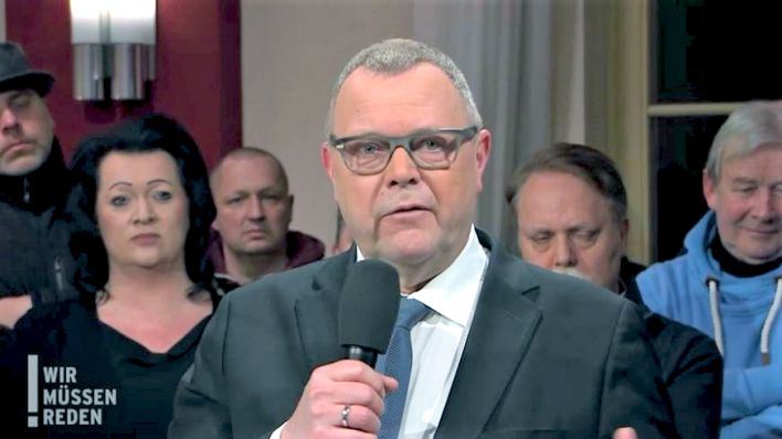Innenminister Stübgen bei im Bürgertalk "Wir müssen reden". (Foto: rbb)