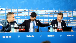 Eine Pressekonferenz des 1. Hertha BSC im Berliner Olympiastadion (Bild: imago images/Engler)