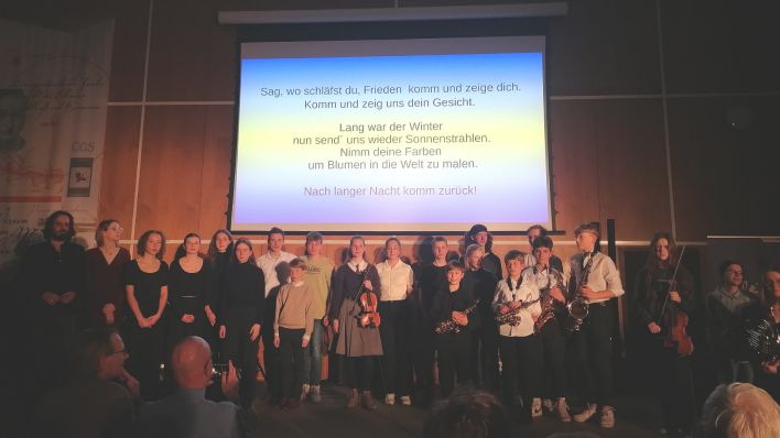 In Gauß-Gymnasiums in Frankfurt (Oder) spielten am Donnerstag junge Musiker ein Benefiz-Konzert für Ukraine
