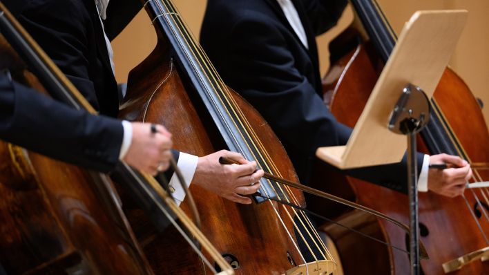Symbolbild: Musiker eines Orchesters spielen beim Konzert (Quelle: dpa/Robert Michael)