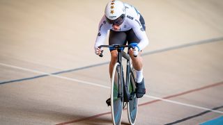 Emma Hinze bei den deutschen Bahnrad-Meisterschaften in Cottbus (imago images/frontalvision.com)