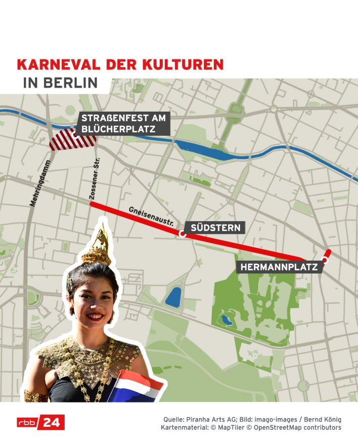 Karte: Karneval der Kulturen in Berlin (Quelle: rbb)