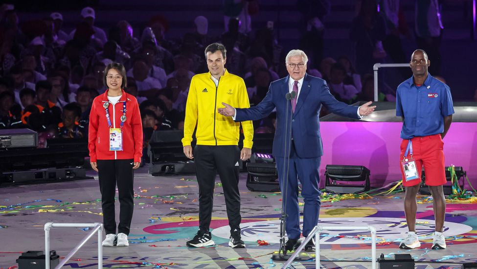 Frank-Walter Steinmeier, Bundespräsident, eröffnet am 17.06.2023 die Special Olympics Summer World Games Berlin 2023. (Quelle: dpa/Dominika Zarzycka)
