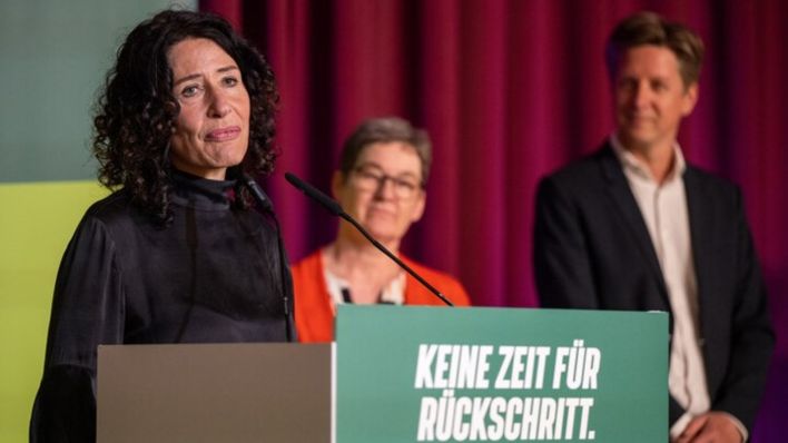 Bettina Jarasch beim Grünen-Landesparteitag am 3.6.23 in Berlin (Bild: dpa-news/Monika Skolimowska)