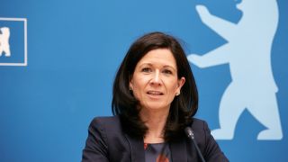 Archivbild: Katharina Guenther-Wuensch (CDU). Senatorin fuer Bildung, Jugend und Familie in Berlin, bei der Senatspressekonferenz. (Quelle: dpa/Ruffer)