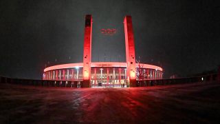 Das Berliner Olympiastadion während eines Heimspiels von Union Berlin. Quelle: imago images/Matthias Koch