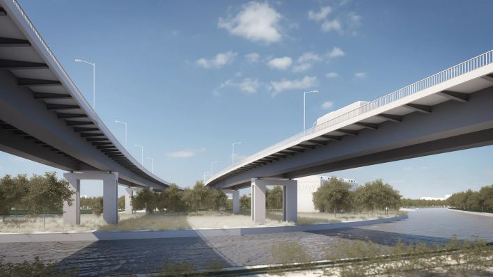 Visualisierung der neuen Rudolf-Wissell-Brücke