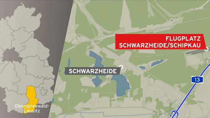 Karte: Flugplatz Schwarzheide Schippkau (Quelle: rbb)