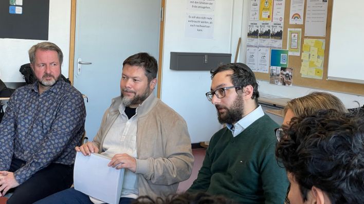 Schulleiter, Imam Ender Cetin und Rabbi Igor Itkin. (Quelle: rbb)