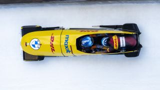 Lisa Buckwitz und Lauryn Siebert beim Zweierbob-Weltcup in St. Moritz (picture alliance/KEYSTONE | MAYK WENDT)