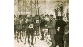 Am Start Skiläufer in Bad Freienwalde während der Märkischen Wintersporttage am 13.01.1924. (Quelle: Guenter Gruetzner)