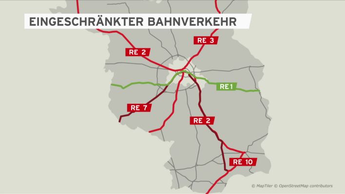 Züge, die in Brandenburg wegen des GDL-Lokführerstreiks ab dem 23.01.23 eingeschränkt fahren oder ausfallen (Quelle: rbb).